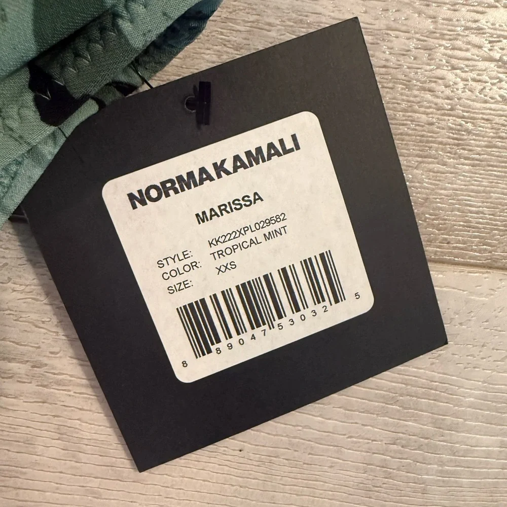 Norma Kamali Black One-Piece Swimsuit in Tropical Mint Size XXS NWT